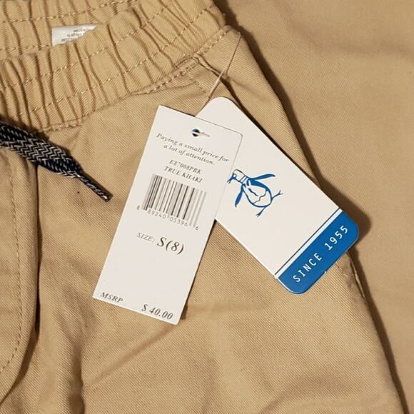 NWT Original Penguin Khaki Pull On Pants Size 8 - Picture 2 of 6
